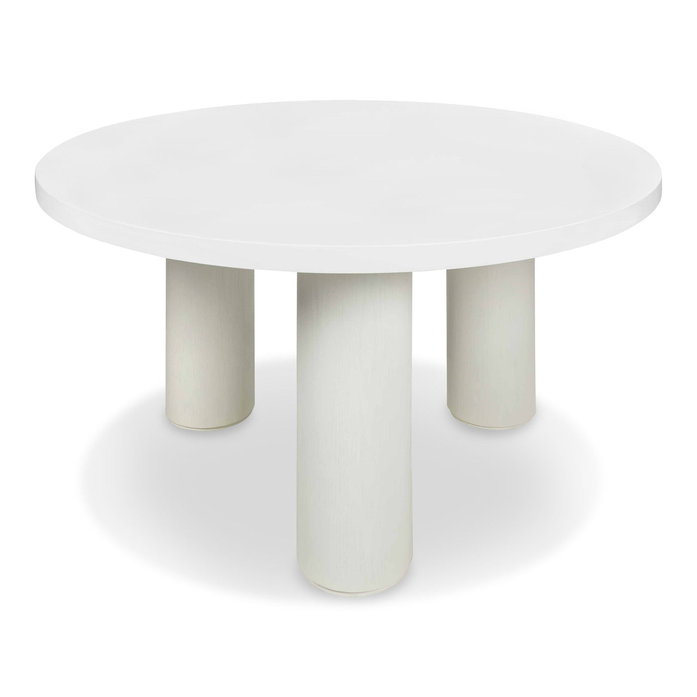 Tia Maria Round Dining Table with Matte White Top and White Washed Oak Base - Tom Collins Home