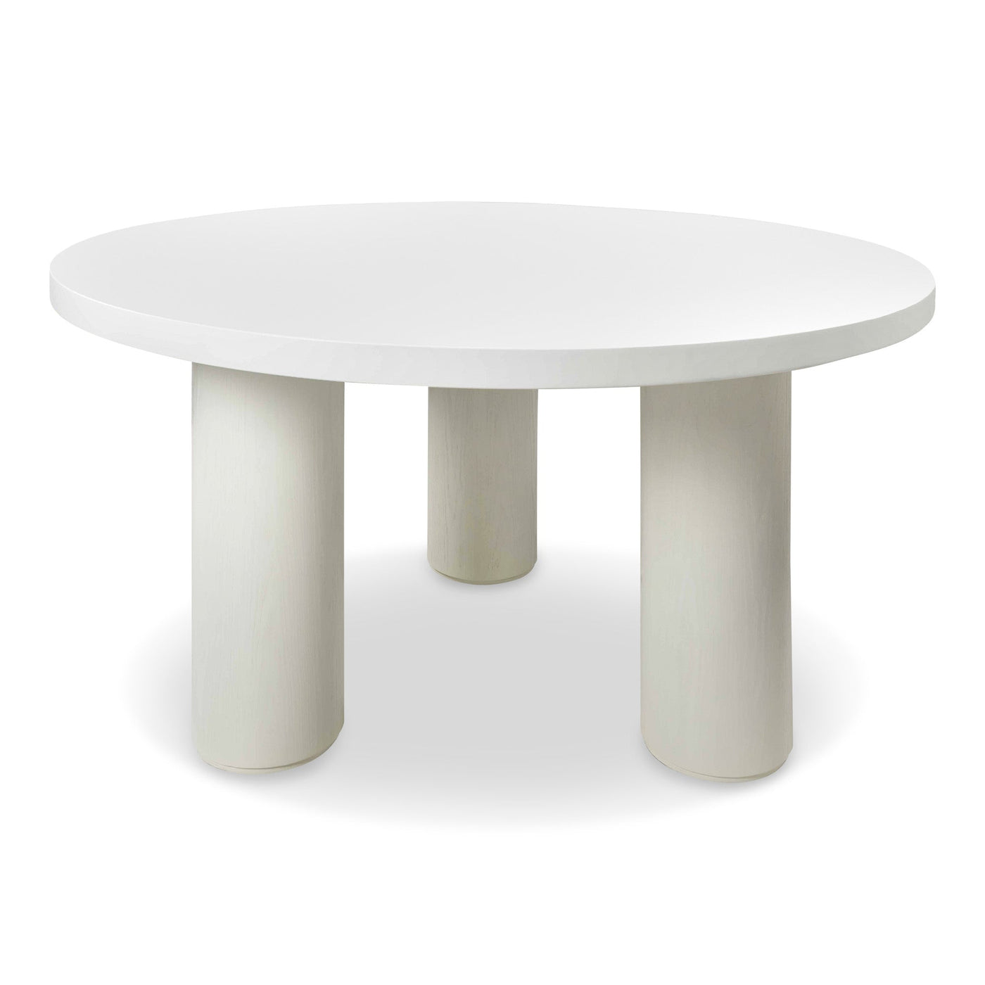 Tia Maria Round Dining Table with Matte White Top and White Washed Oak Base - Tom Collins Home