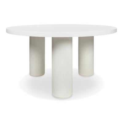 Tia Maria Round Dining Table with Matte White Top and White Washed Oak Base - Tom Collins Home