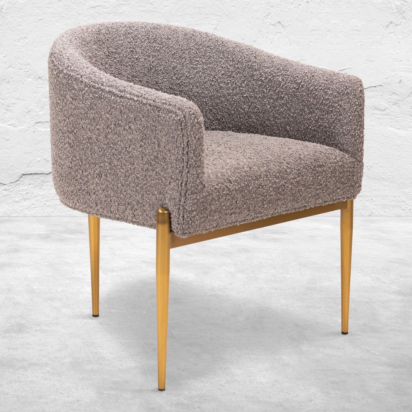 Trader Vic's Dining Chair in Charcoal Boucle - Tom Collins Home