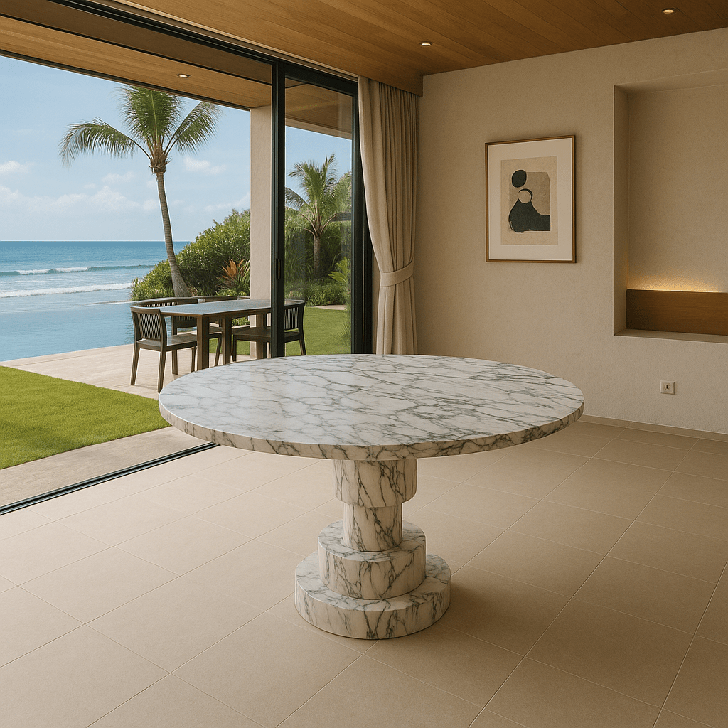 Trader Vic's Fluted Base Dining Table - Tom Collins Home