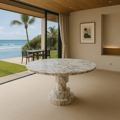 Trader Vic's Fluted Base Dining Table - Tom Collins Home