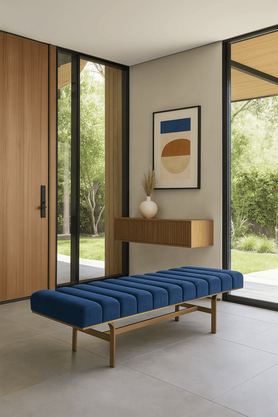 Tropical Cooler Bench in Velvet - Tom Collins Home