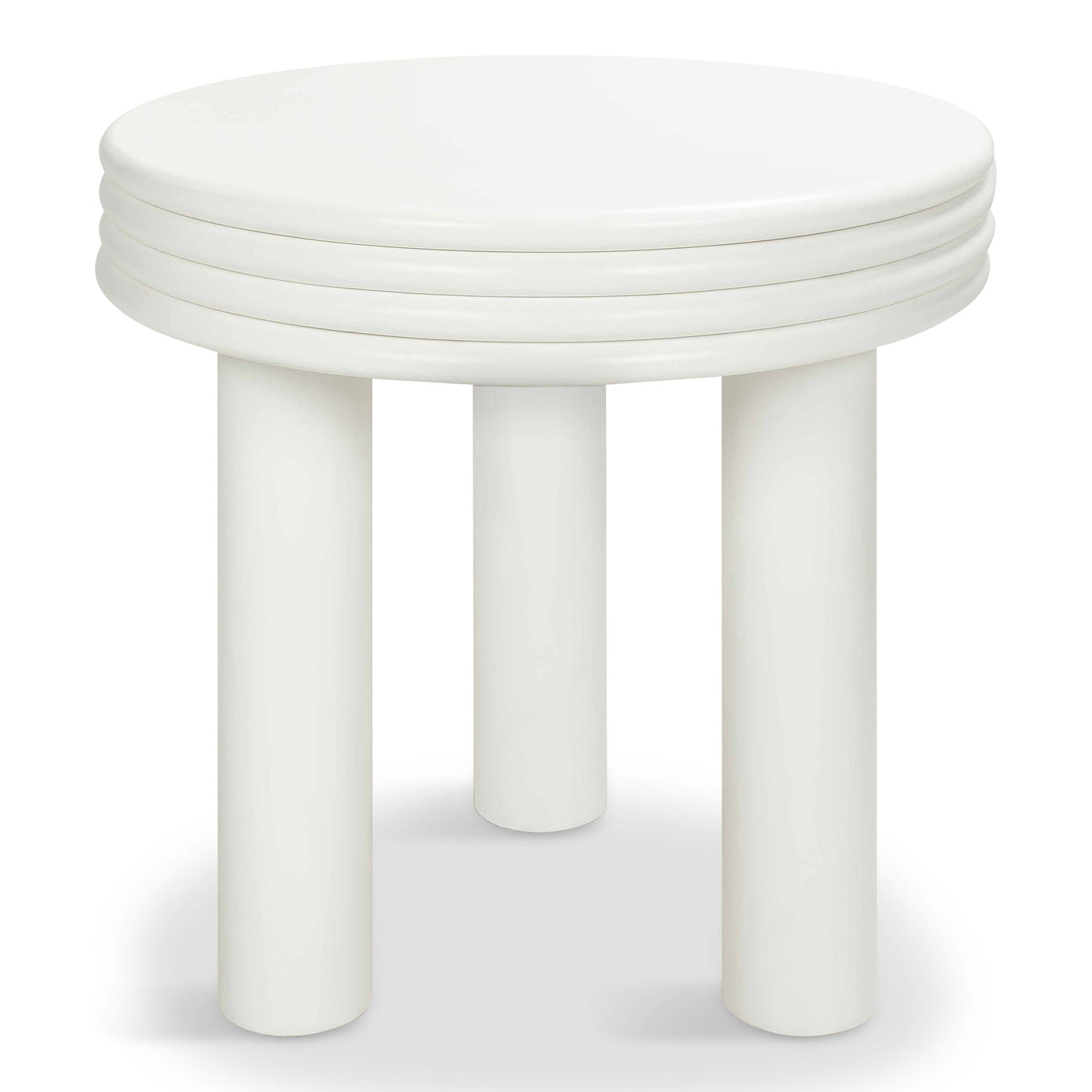 Vodka Soda Side Table in Matte White Lacuqer - Tom Collins Home