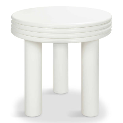 Vodka Soda Side Table in Matte White Lacuqer - Tom Collins Home