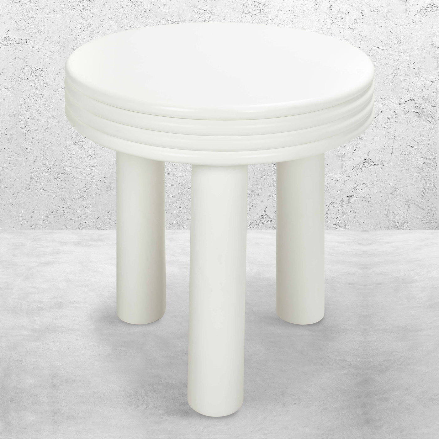 Vodka Soda Side Table in Matte White Lacuqer - Tom Collins Home