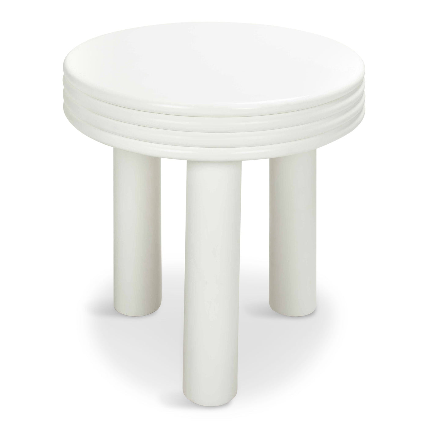 Vodka Soda Side Table in Matte White Lacuqer - Tom Collins Home