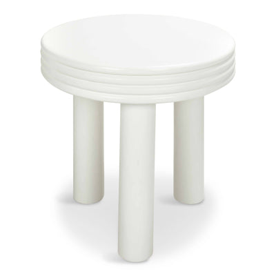 Vodka Soda Side Table in Matte White Lacuqer - Tom Collins Home