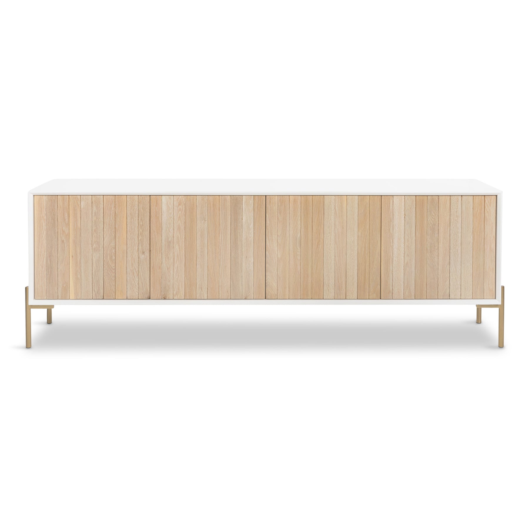 Singapore Sling 4 Door Credenza in White Oak Veneer Tom Collins Home