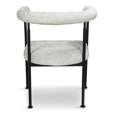 White Russian Dining Chair in Hammered Chenille