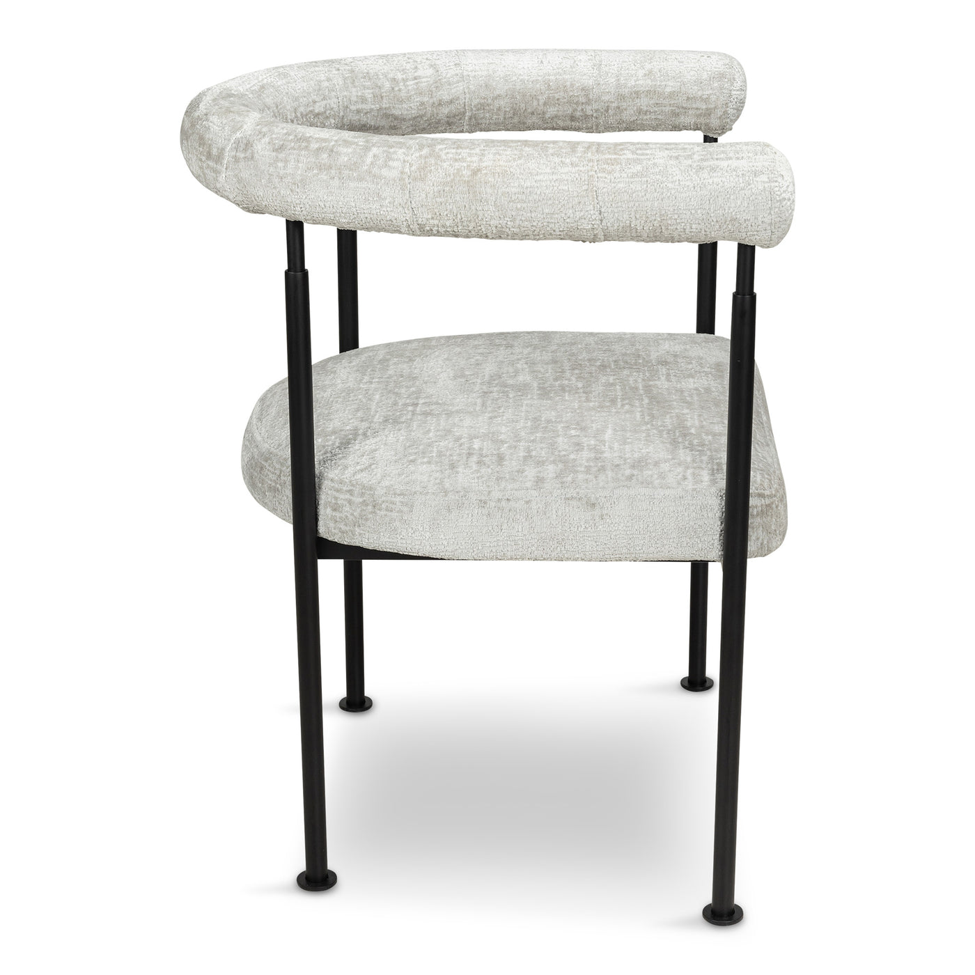 White Russian Dining Chair in Hammered Chenille