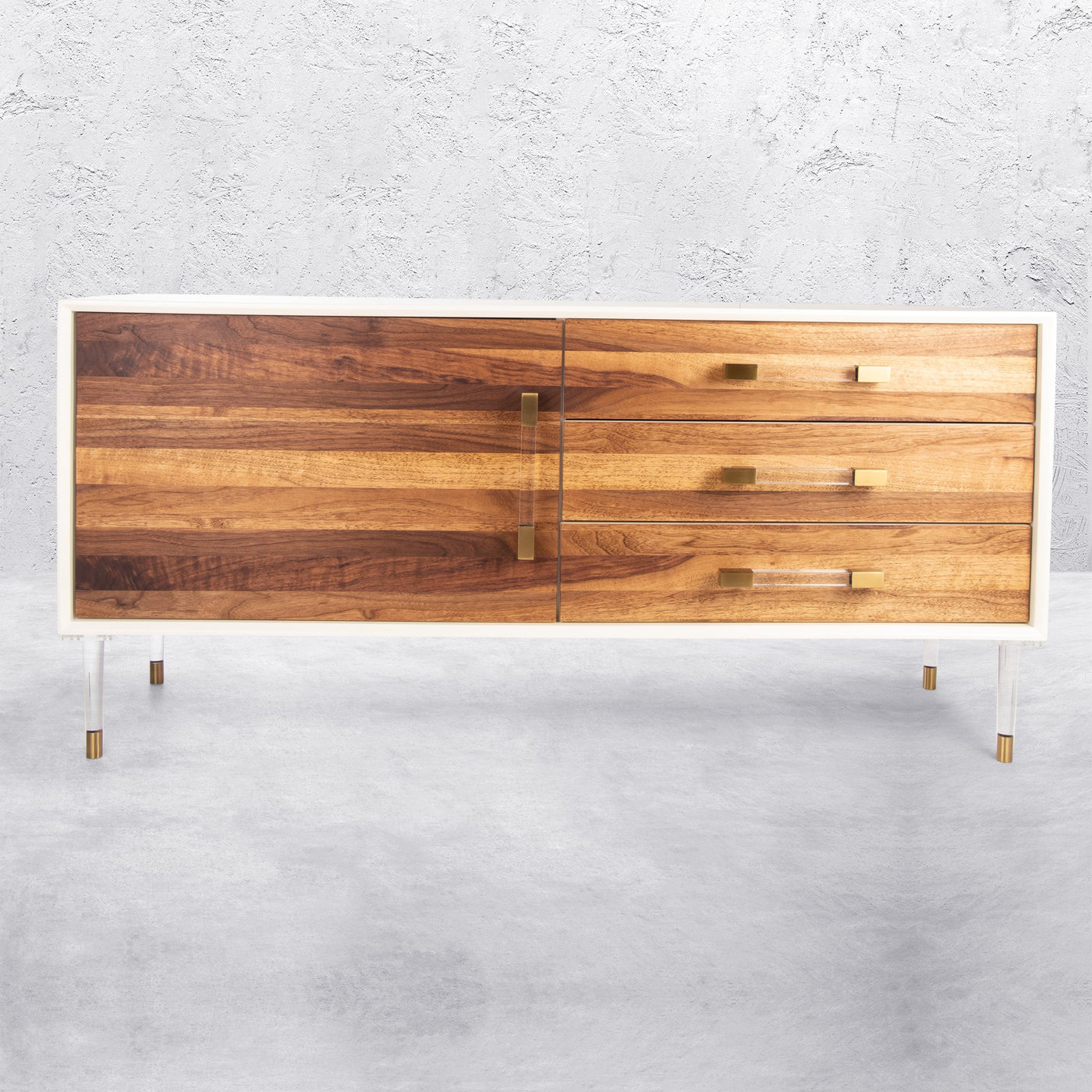 Ball & Chain 1 Door 3 Drawer Credenza in Walnut - Tom Collins Home