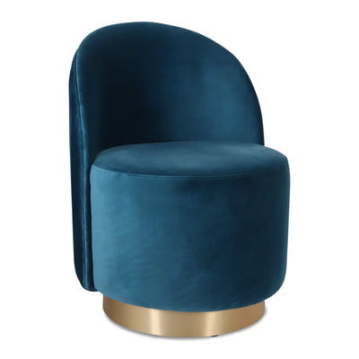 Beach Comber Dining Chair in Channel Tufting Back and Brushed Brass Swivel Base - Tom Collins Home