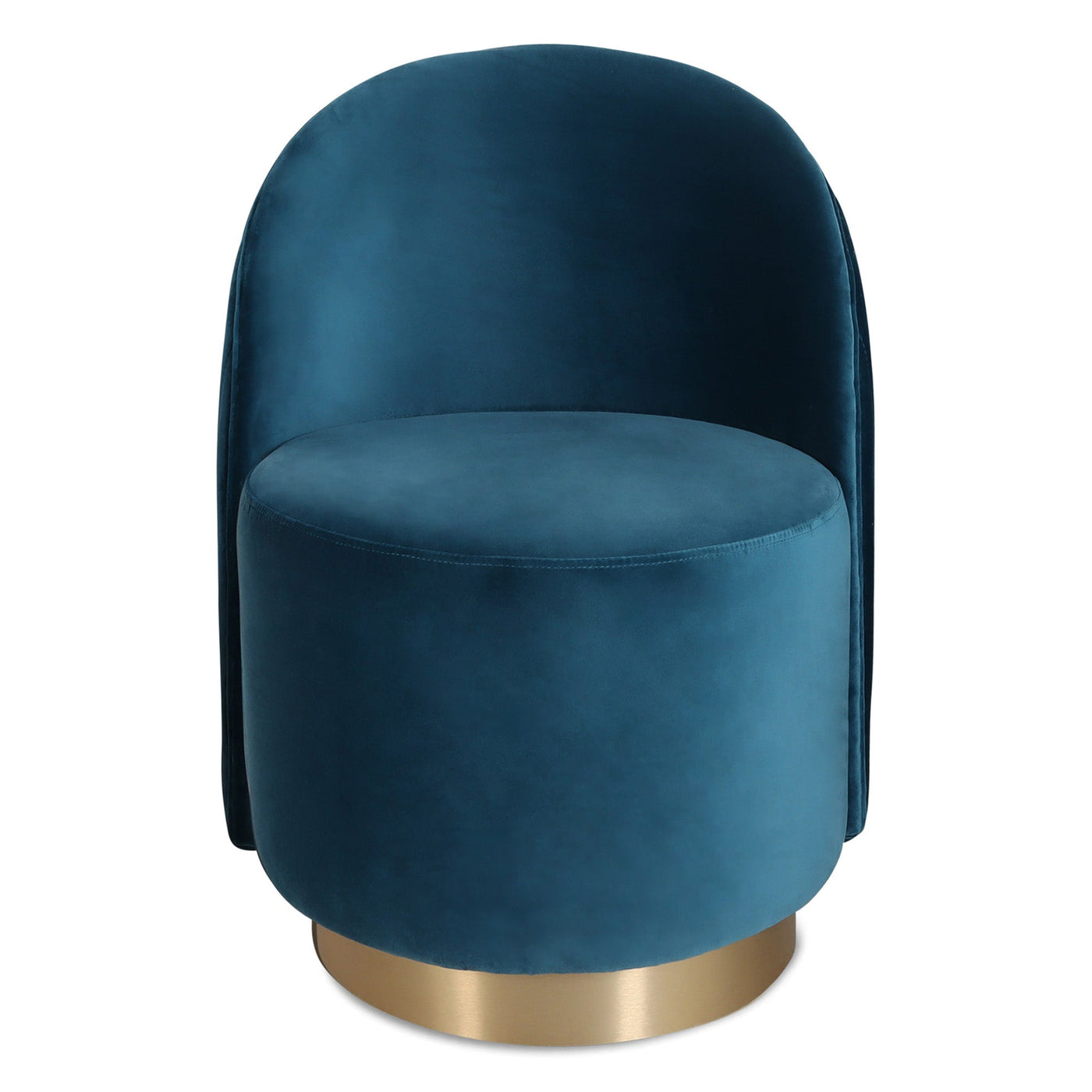 Beach Comber Dining Chair in Channel Tufting Back and Brushed Brass Swivel Base - Tom Collins Home