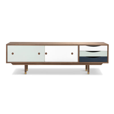 Broken Shaker 2 Door 3 Drawer Credenza in Walnut - Tom Collins Home
