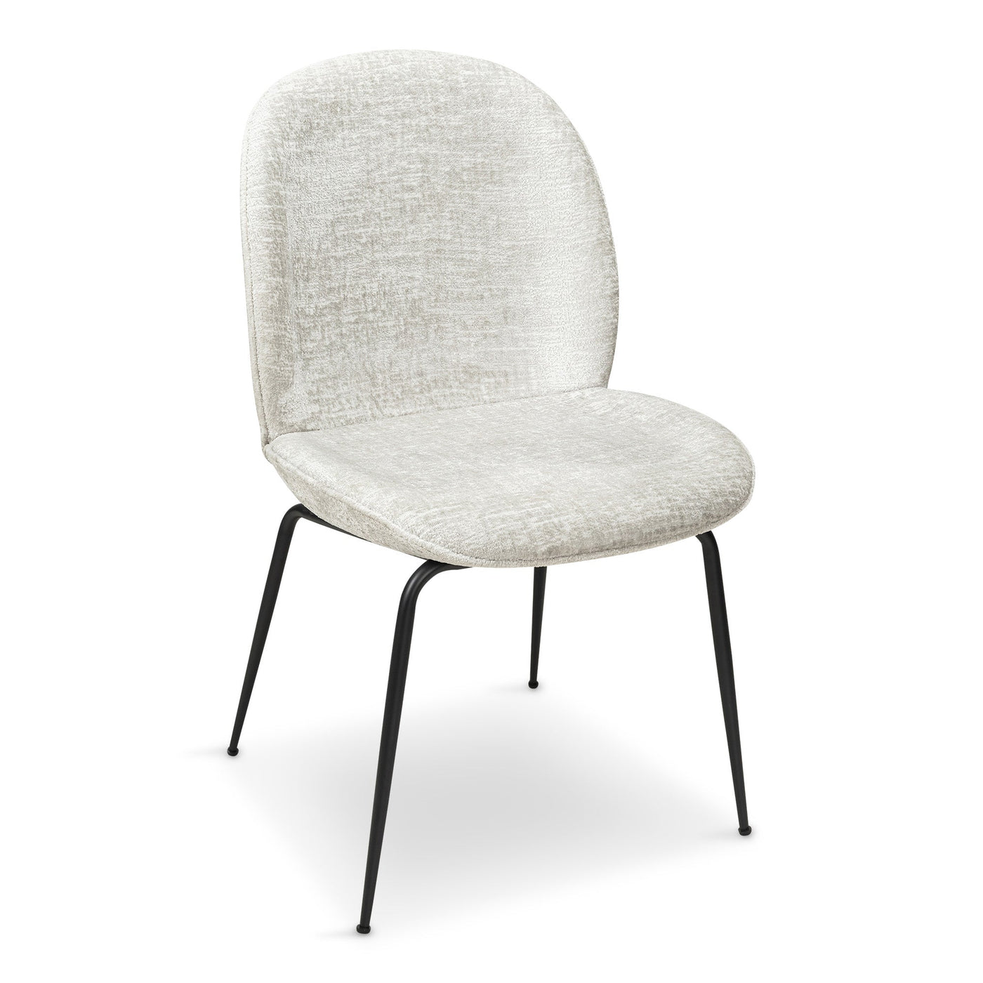 Harry's Dining Chair in Hammered Chenille and Matte Black Frame - Tom Collins Home