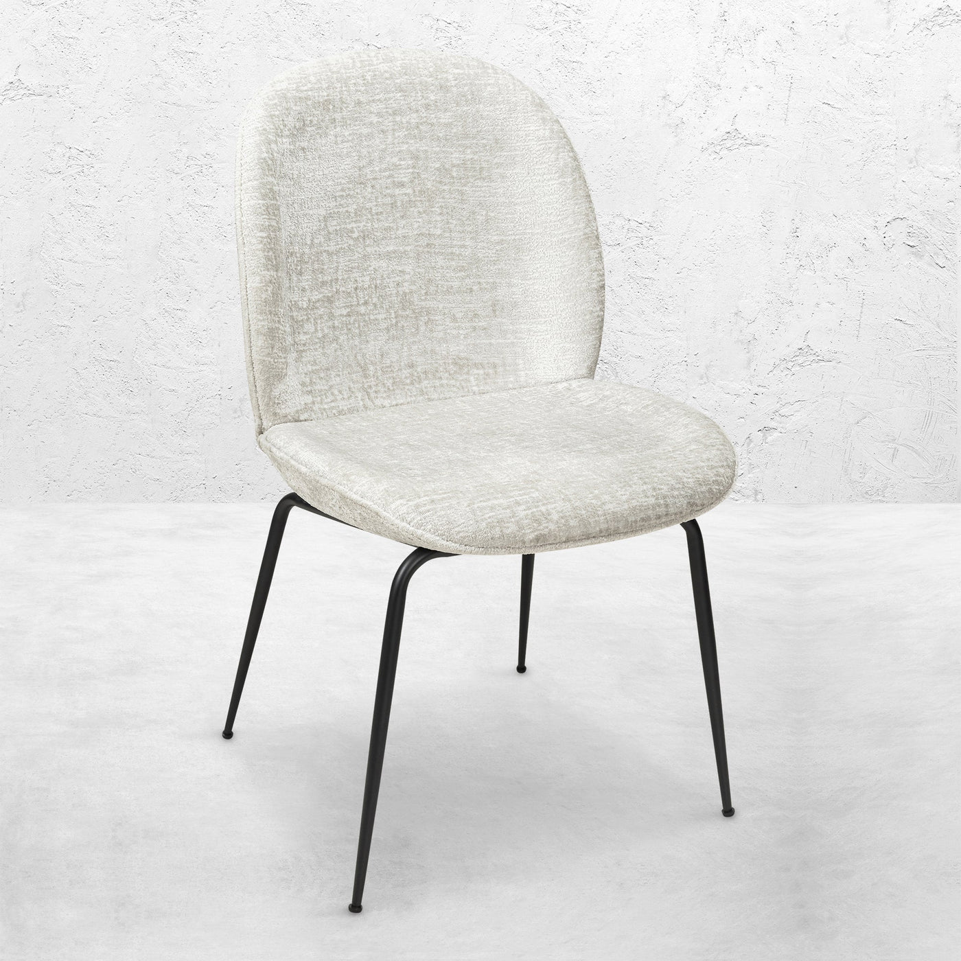 Harry's Dining Chair in Hammered Chenille and Matte Black Frame - Tom Collins Home