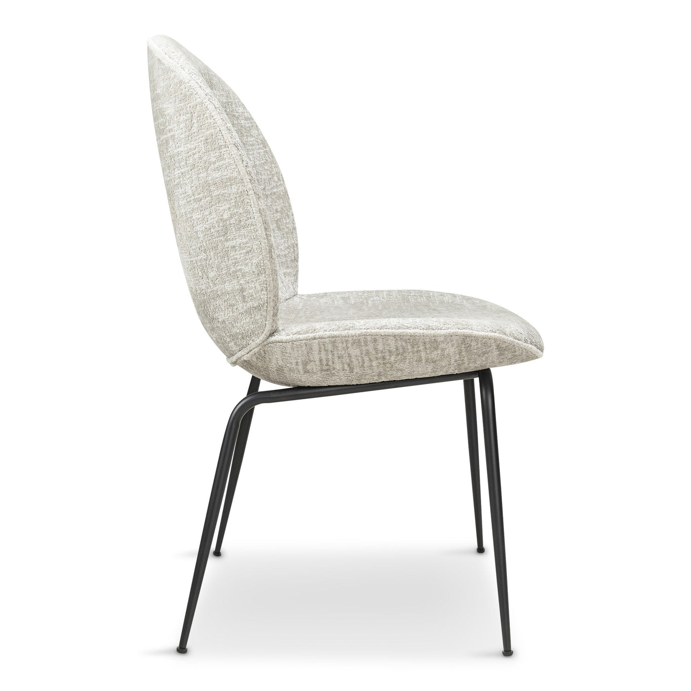 Harry's Dining Chair in Hammered Chenille and Matte Black Frame - Tom Collins Home