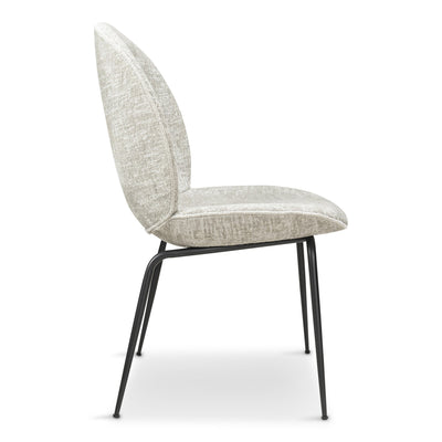 Harry's Dining Chair in Hammered Chenille and Matte Black Frame - Tom Collins Home