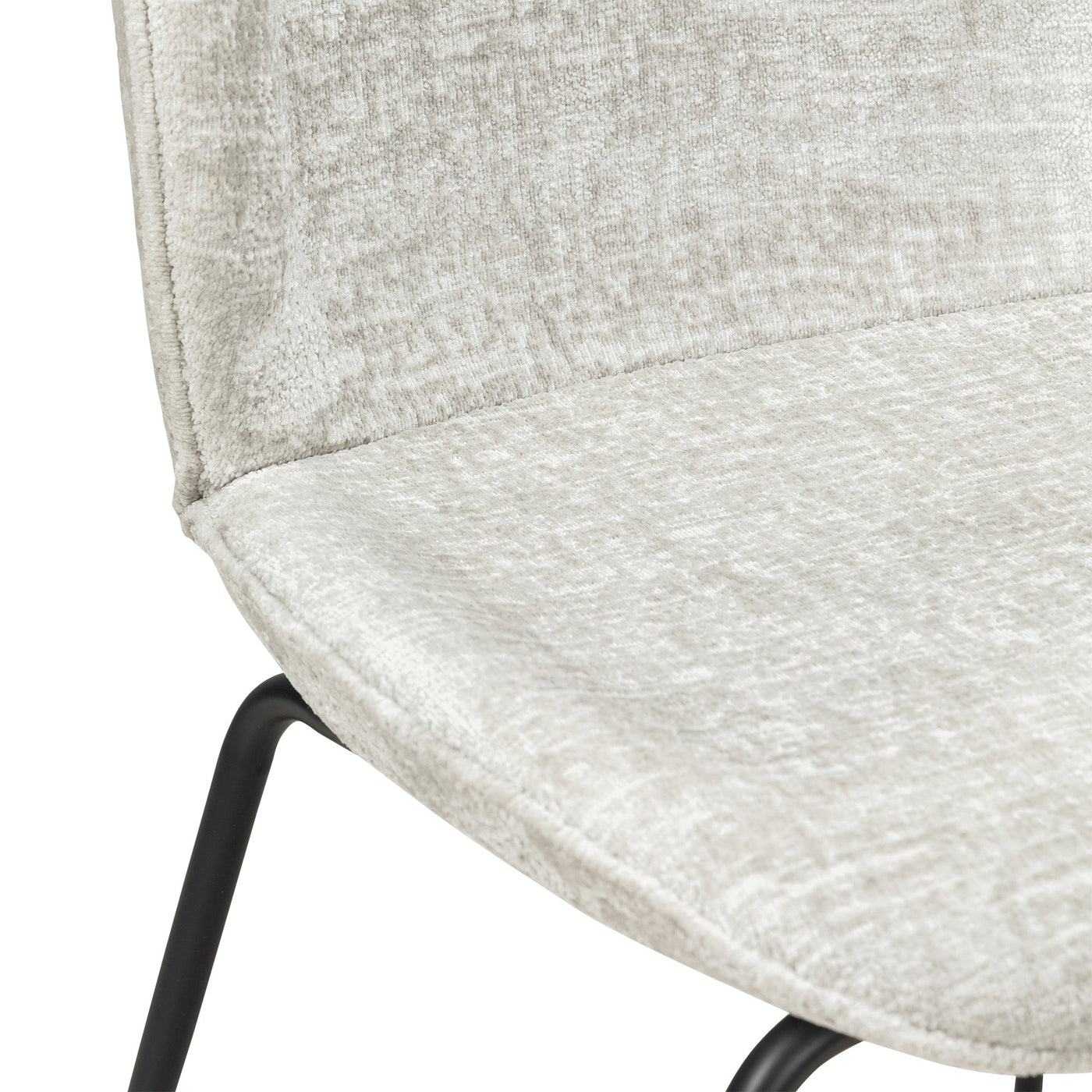 Harry's Dining Chair in Hammered Chenille and Matte Black Frame - Tom Collins Home