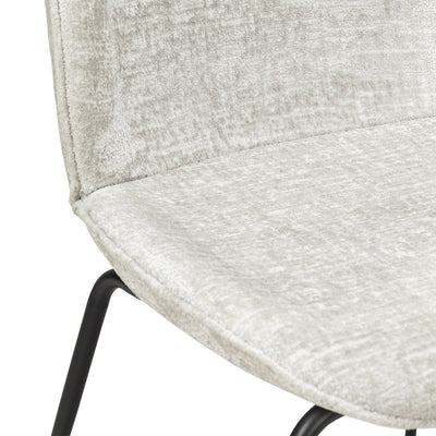 Harry's Dining Chair in Hammered Chenille and Matte Black Frame - Tom Collins Home