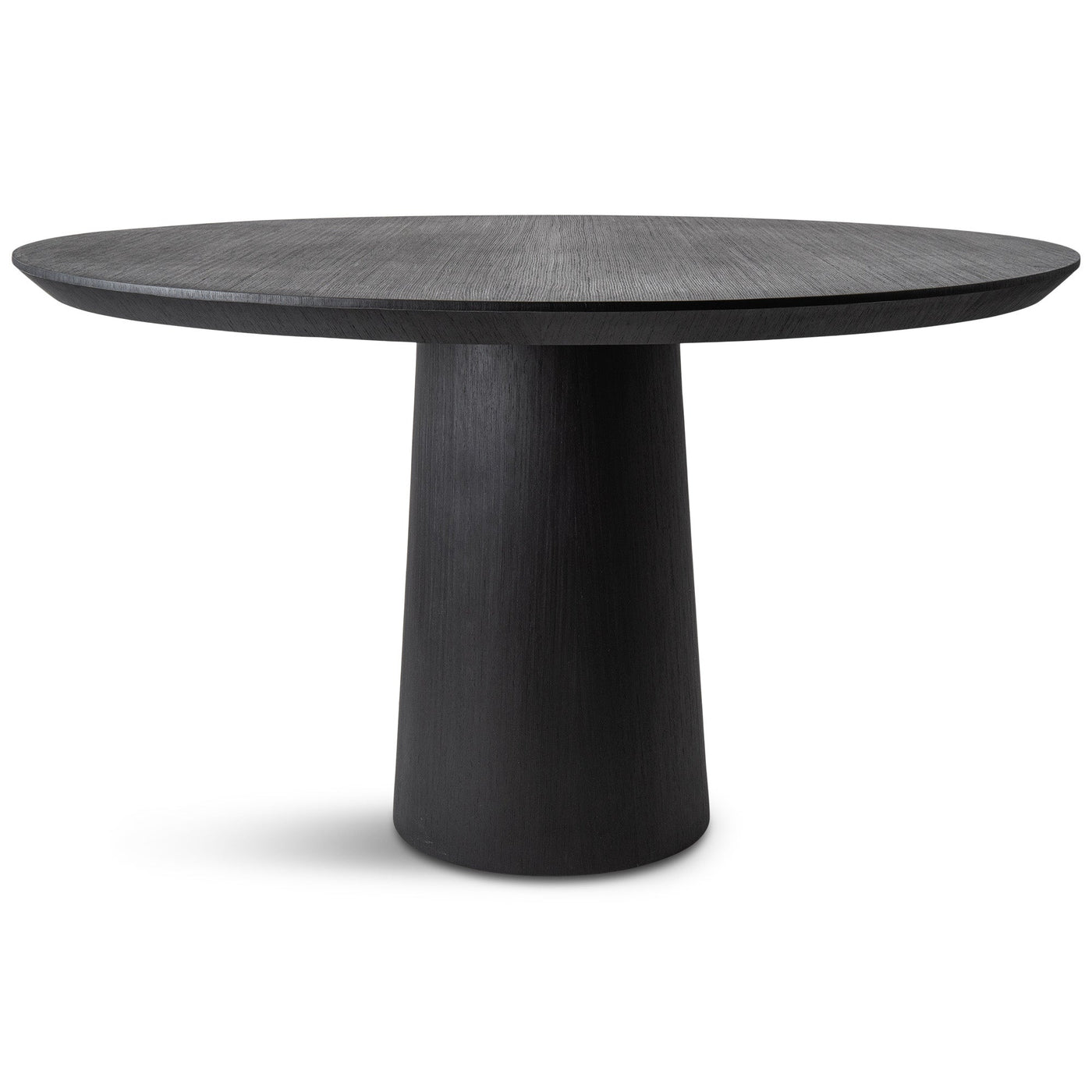High Five Round Dining Table in Black Oak Veneer - Tom Collins Home