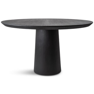 High Five Round Dining Table in Black Oak Veneer - Tom Collins Home