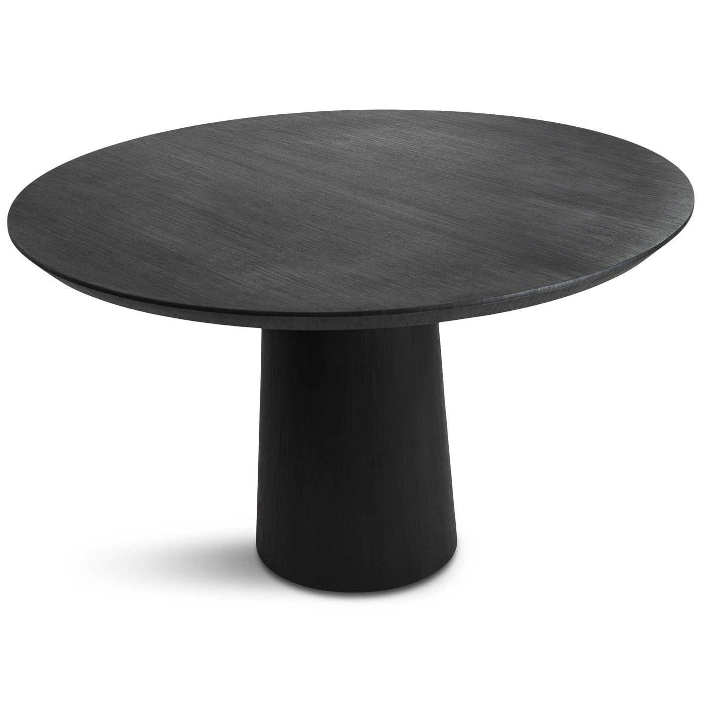 High Five Round Dining Table in Black Oak Veneer - Tom Collins Home