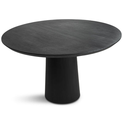 High Five Round Dining Table in Black Oak Veneer - Tom Collins Home