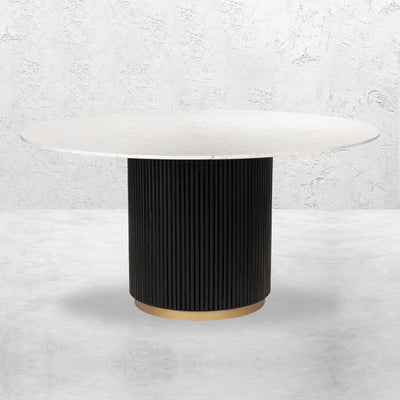 Jaguar Sun Round Dining Table with Marble Top - Tom Collins Home