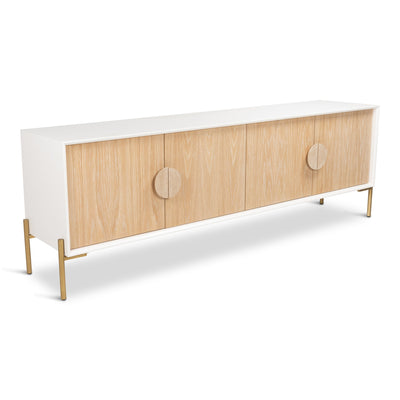 Milk & Honey 4 Door Credenza in Bleached Oak Veneer - Tom Collins Home