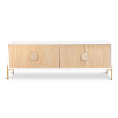Milk & Honey 4 Door Credenza in Bleached Oak Veneer - Tom Collins Home