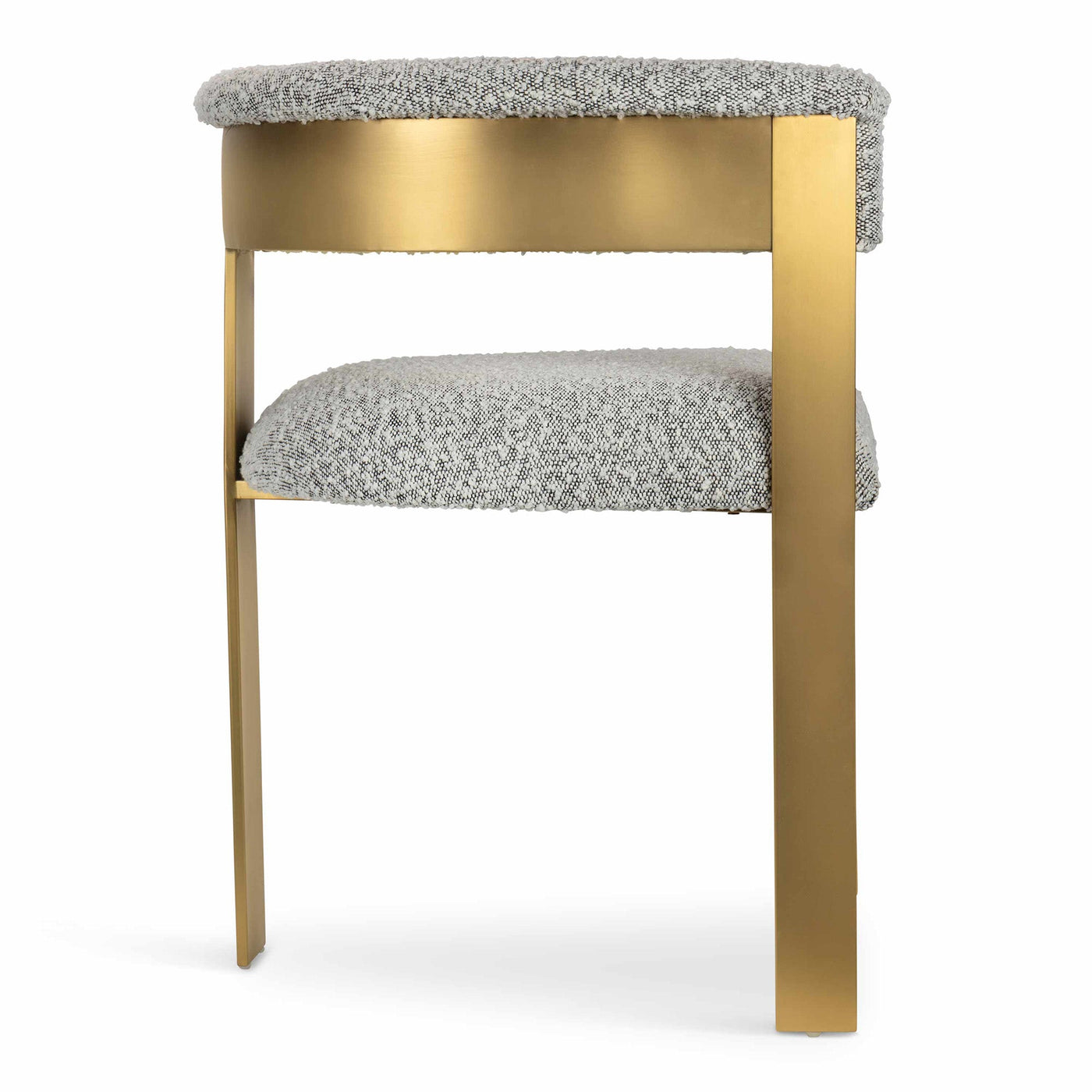 Negroni Dining Chair in Boucle and Brushed Brass Frame - Tom Collins Home
