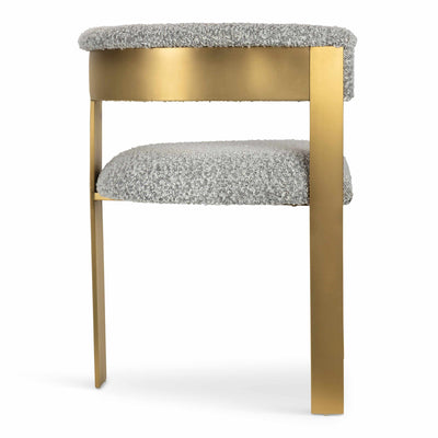 Negroni Dining Chair in Boucle and Brushed Brass Frame - Tom Collins Home