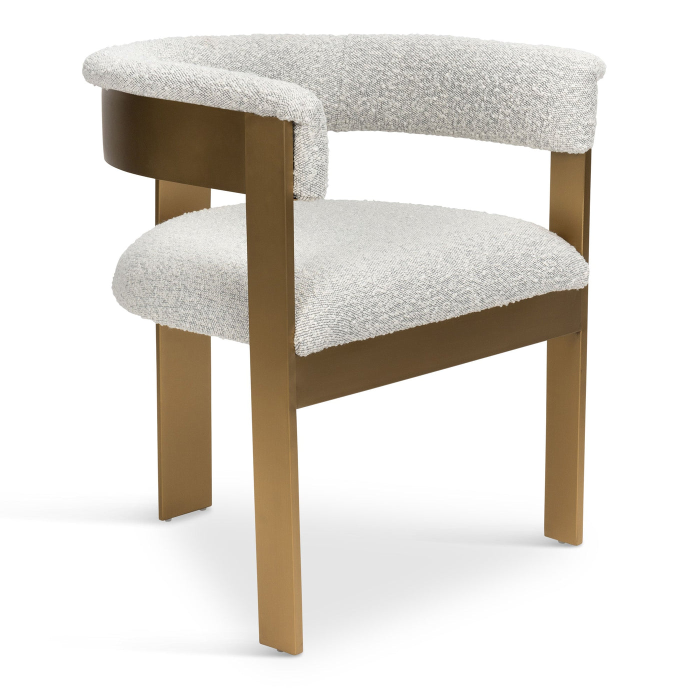Negroni Dining Chair in Boucle and Brushed Brass Frame - Tom Collins Home