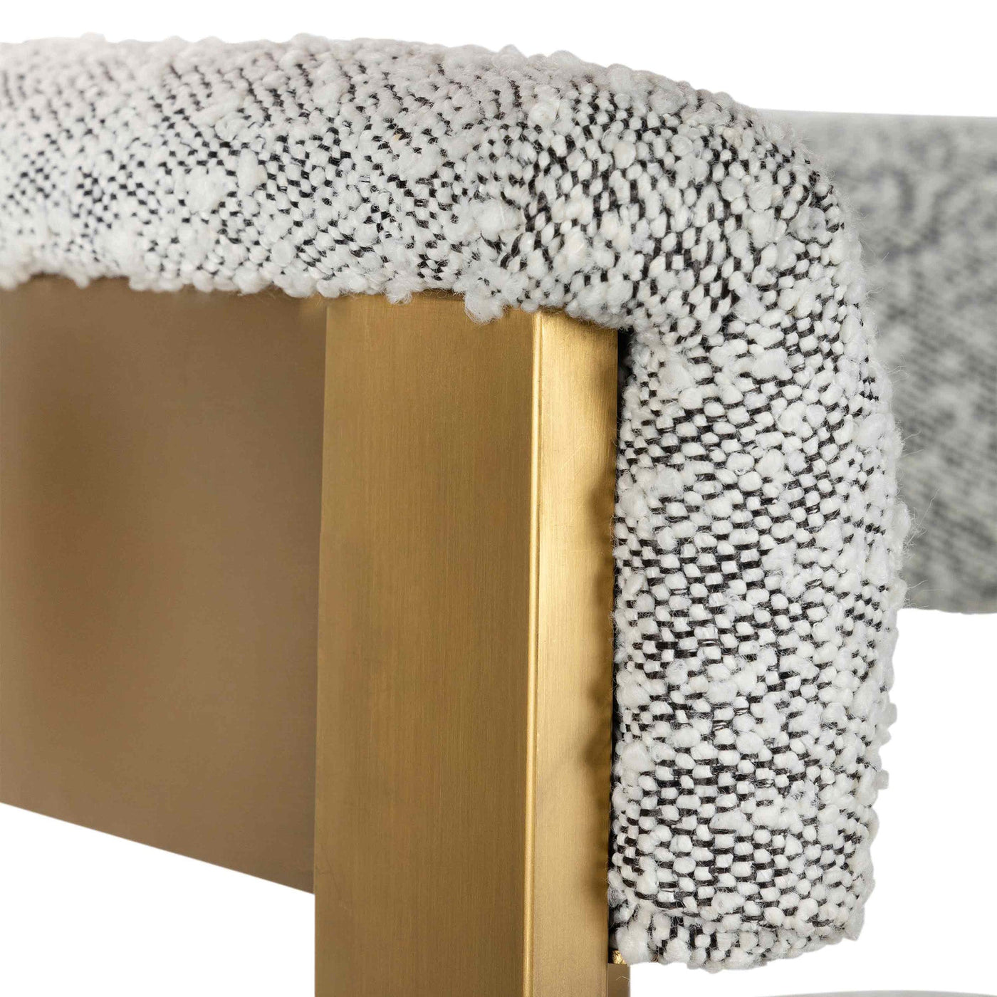 Negroni Dining Chair in Boucle and Brushed Brass Frame - Tom Collins Home