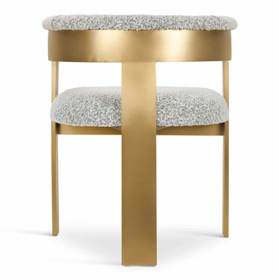 Negroni Dining Chair in Boucle and Brushed Brass Frame - Tom Collins Home