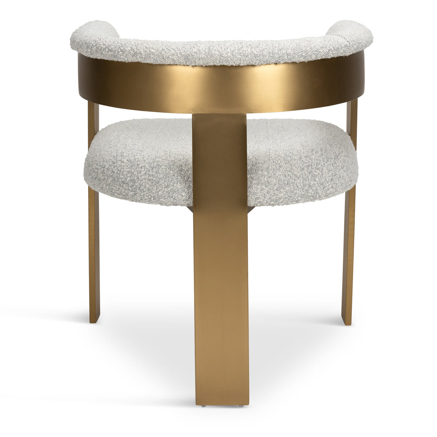 Negroni Dining Chair in Boucle and Brushed Brass Frame - Tom Collins Home