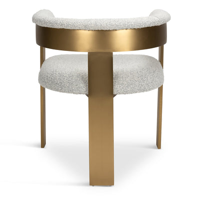 Negroni Dining Chair in Boucle and Brushed Brass Frame - Tom Collins Home