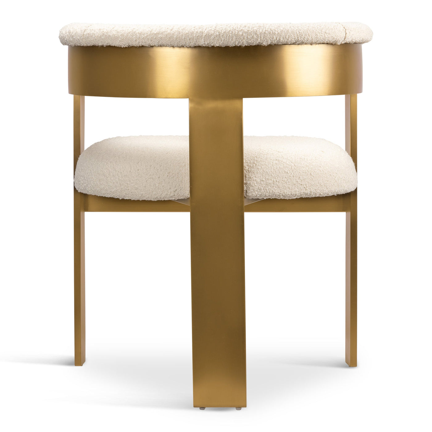 Negroni Dining Chair in Boucle and Brushed Brass Frame - Tom Collins Home